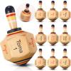 Poen 5 Pieces Large Wooden Toma Todo Bulk, 4.5 inch Classic Mexican Wood Spinning Top Game for Kids and Adults, Pirinola Toma Todo Party for Mexican Fiesta Party Cinco de Mayo Family Game view 1