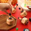 Poen 10 Pieces Large Wooden Toma Todo Bulk, 4.5 inch Classic Mexican Wood Spinning Top Game for Kids and Adults, Pirinola Toma Todo Party for Mexican Fiesta Party Cinco de Mayo Family Game view 4