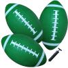 AppleRound 3-Pack 8-Inch Waterproof Footballs for Pool, Beach, & Backyard - Ideal for Water & Land Play - Inflatable Toy Balls with Air Pump - Outdoor Fun, Pee-Wee Junior Size for Kids & Teens (Green) view 1