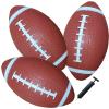 AppleRound 3-Pack 8-Inch Waterproof Footballs for Pool, Beach, & Backyard - Ideal for Water & Land Play - Inflatable Toy Balls with Air Pump - Outdoor Fun, Pee-Wee Junior Size for Kids & Teens (Brown) view 1