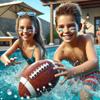 AppleRound 3-Pack 8-Inch Waterproof Footballs for Pool, Beach, & Backyard - Ideal for Water & Land Play - Inflatable Toy Balls with Air Pump - Outdoor Fun, Pee-Wee Junior Size for Kids & Teens (Brown) view 3