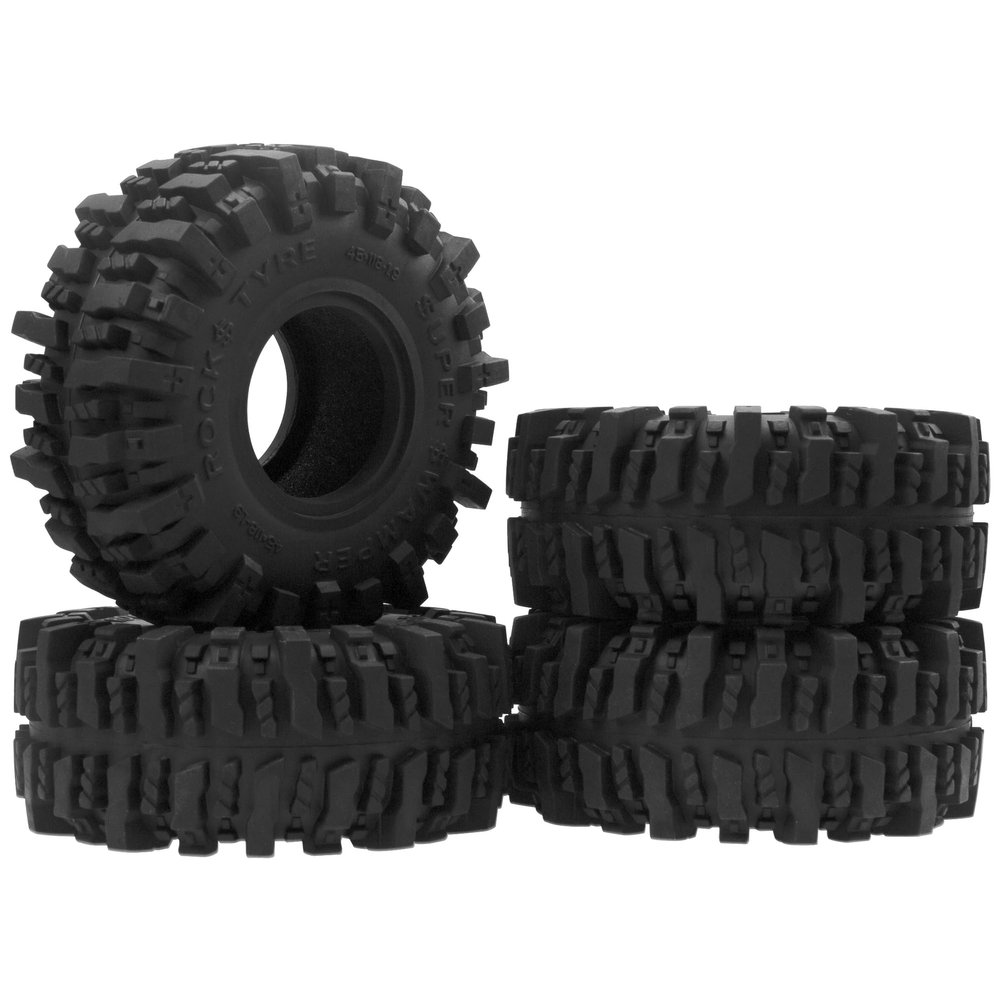 4Pcs Vgoohobby RC 1.9 Crawler Tires 4.64 Inch OD Rubber Tires 118 * 45mm Compatible with Traxxas TRX4 TRX6 Axial SCX10 Redcat Gen7 RC4WD 1/10 RC Crawler 1.9" Beadlock Wheel Rims