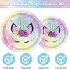 120PCS Unicorn Party Tableware Set Birthday Party Supplies, Plates, Cups, Napkins and Forks, Party Decorations for Baby Shower, Birthday, Unicorn Themed Parties Serves 24 view 2