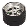 RC Transmitter Steering Wheel, Aluminum Alloy One Handed Control Adapter Compatible with FLYSKY NB4 Remote Control (Silver) view 1