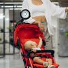 Comfort Zone Portable Stroller Fan  Rechargeable Battery Operated Clip-On Fan with 360 Flexible Tripod & LED Light  3-Speed Cooling for Car Seats, Cribs, Treadmills & Travel  Light Blue view 3