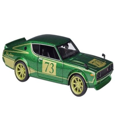 1973 Skyline 2000GT-R (KPGC110) #73 Green Metallic with Gold Stripes Tokyo Mod Series 1/24 Diecast Model Car 32539green