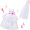 Barbie Clothes, Bridal Fashion Pack for Barbie Doll on Wedding Day, 1 Outfit with Accessories for a Complete Look view 1