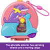 Polly Pocket Dolls & Playset, Adventure Moped Compact, Travel Toy with 2 Micro Dolls & Pet, Plus Animal & Vehicle Accessories view 3