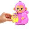 Polly Pocket Dolls & Playset with Pets & 13 Accessories, 2-in-1 Momma Monkey & Baby Wearable Purse & Animal Toy view 4