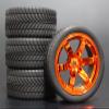 4pcs 1/10 RC Soft Rubber Touring Tire Tire Rim Modification Accessories (Color : 6) view 1