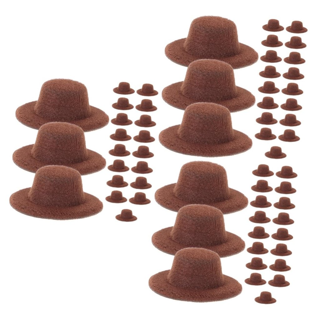 Abaodam 60pcs Mini Jazz Hats for Dolls Cute Decorative Accessories for Boys and Girls Dress up and Crafts for Dollhouse and Parties Safe Material