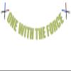 One With the Force Banner - Boy's 1st Birthday Decorations, Jedi Theme 1st Birthday Party Decorations, Green Absinthe Glitter view 1