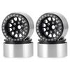 4Pcs RC Wheels 1.9 Aluminum Alloy Beadlock Wheel Rims for TRX4 Series Axial SCX10 AXI03007 RC Crawler Car (Black) view 1