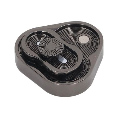 Adult Fidget, Reduce Anxiety, Stress Relief Tool, Triangle Design, Rotating Fidget Toy, Enhance Focus, Silver & Black, for Office Workers, Students, Travelers