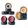 Tsolay Rubber RC Car Tires & Wheel Rims for WLtoys 124018 124019 1/12 144001 1/14 1/10 TT01 TT02 Racing Car Modification Accessories (Color : Yellow), Tsolay-01 view 3