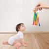 2 Pcs Rainbow Hand Ribbon Kites with Bells - Cloud Rainbow Wind Wand Hand Kite Ribbon - Wooden Sensory Educational Tool for Kids' Birthday Party Gifts view 4