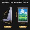 15 Pcs Trading Cards Protectors with 15 Pcs Display Stands Acrylic Baseball Card Holder 35 PT Magnetic Card Protectors for Baseball Football Sports Cards Storage and Display view 2
