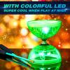 Simgoing Chinese Yoyo LED Diabolo Set Includes Colorful Diabolo Toy Light up Professional Yoyo with 2 Pieces Sticks, 1 Piece String, 1 Net Bag for Fun(Green) view 2