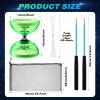 Simgoing Chinese Yoyo LED Diabolo Set Includes Colorful Diabolo Toy Light up Professional Yoyo with 2 Pieces Sticks, 1 Piece String, 1 Net Bag for Fun(Green) view 3
