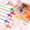 104 Pcs Crystal Cross Necklace, Plastic Cross Necklace Christian Gift Bulk Religious Party Favors Toy for Sunday School Church Easter Vacation Bible School Operation Christmas,8 Colors(Transparent Color) view 4