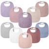 100% Cotton Muslin Baby Bibs 10-Pack Baby Drool Bibs for Unisex Baby Toddlers Infant Newborns Drooling and Teething(Rosebud) view 1