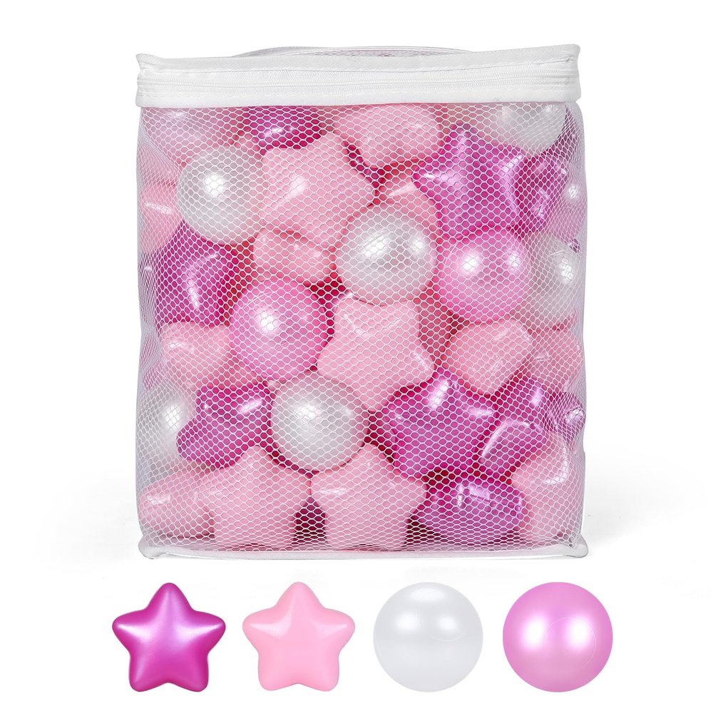 Star Ball Pit Balls for Toddlers -100pcs Phthalate Free BPA Free Non-Toxic Crush Proof Play Balls Play Tent Pool Playhouse Playpen Party Decoration.
