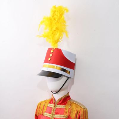 Alvivi Drum Major Soldier Nutcrackers Teen Adult Halloween Cosplay Party Marching Band Feather BA One Size Hat