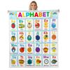 Alphabet Fleece Throw Blanket ABC Alphabet Plush Blanket Kids Toddler Learning Time Sherpa Blanket Educational Learning Fuzzy Blanket Twin 60"x80" view 1