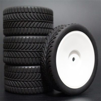 4PCS 1/10 Rubber Tire RC Racing Car Tire On Road Rim Fit for HSP HPI RC Car Part Diameter 65mm Tire 94123-94122 Modification Accessories (Color : 2)