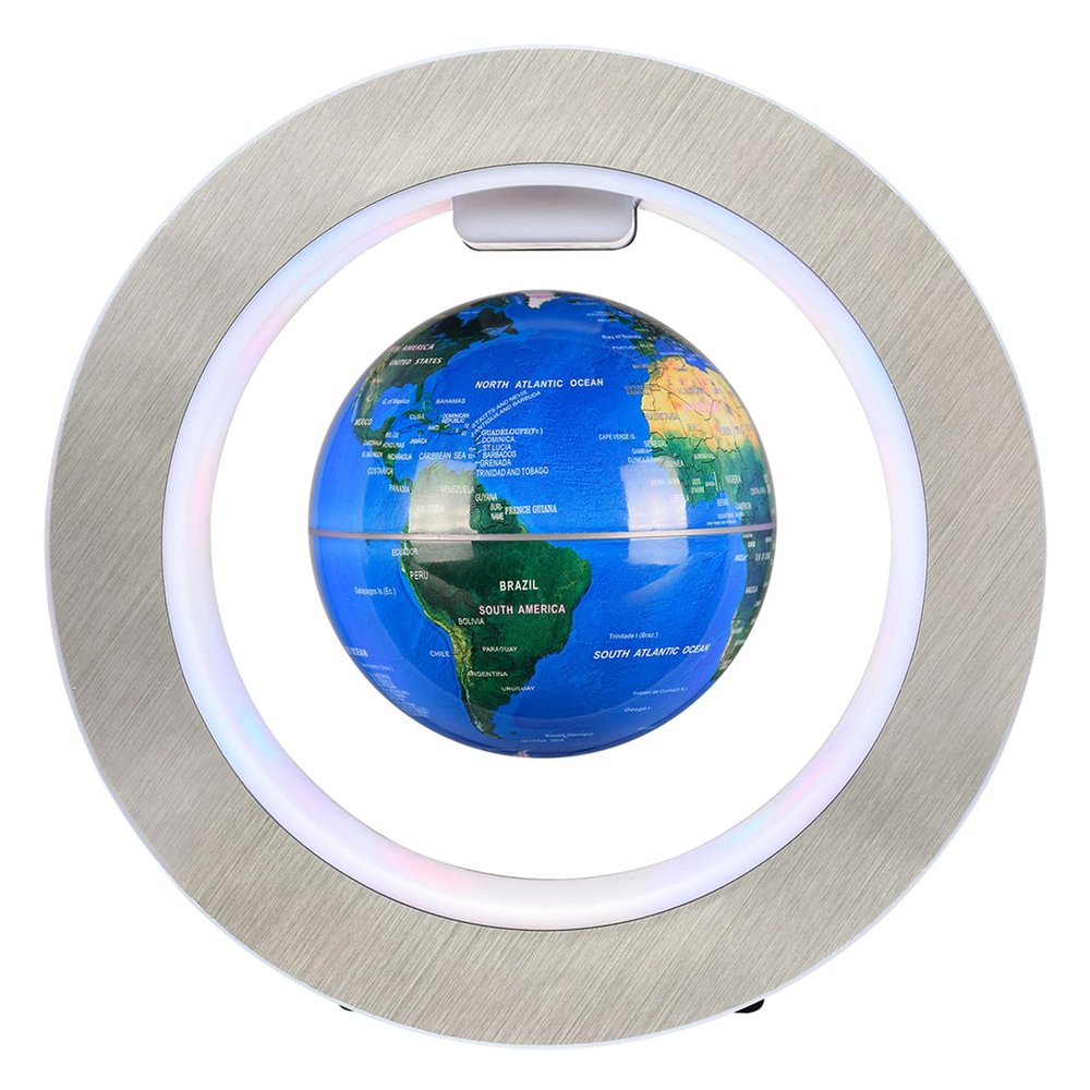 BEBEVOGUE Personalized Magnetic Levitation Floating Globe with LED Light Anti Gravity World Globe Unique Birthday Gift for Men Boys Boss Kids Office Home Desk Gadget Decor (Blue)