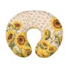 GOSTONG Polyester Nursing Pillow Cover Polyester Fabric Lightweight U-Shaped Feeding Pillow Covers Soft Nursing Pillow Case Hidden Zipper Design with Sunflower Leopard view 1