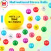 48 Pcs Christian Stress Balls Bulk for Kids Bible Verse Motivational Stress Balls Colorful Religious Fidget Relief Toys for Christian Party Favors Valentines Exchange Gifts Easter Basket Stuffers view 2