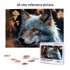 1000 Piece Jigsaw Puzzle for Adults Personalized Picture Puzzle Autumn Leaves and a Wolf Customized Wooden Puzzle for Family, Birthday, Wedding, Game Nights Gifts, 29.5"x19.7" view 2