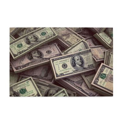 1000 Piece Jigsaw Puzzle for Adults Personalized Picture Puzzle A Bunch Hundred Dollar Bills Customized Wooden Puzzle for Family, Birthday, Wedding, Game Nights Gifts, 29.5"x19.7"