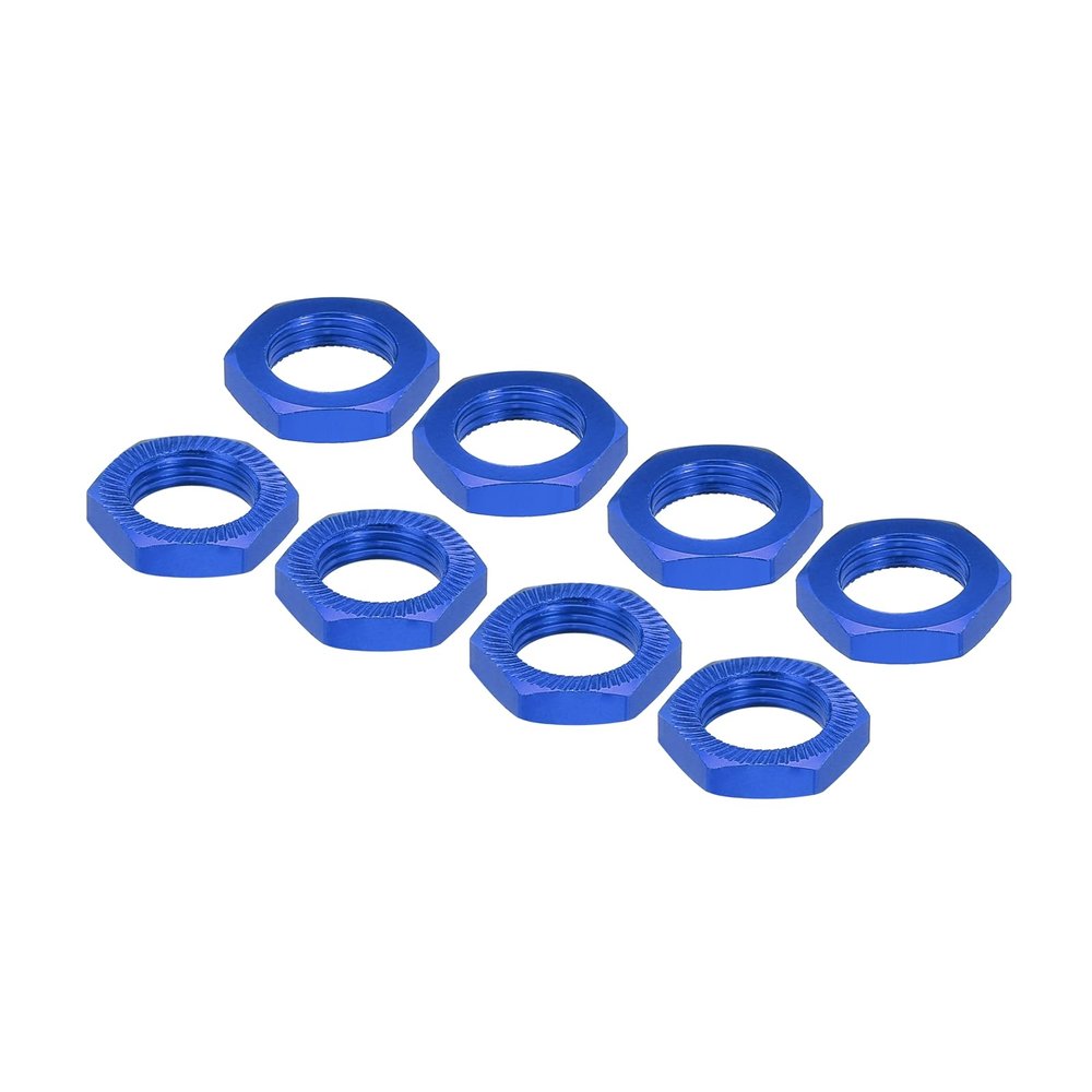 MECCANIXITY Aluminum 17mm RC Wheel Nut Thread M12x1.0mm Hex Wheel Nuts RC Wheel Nut for 1/8 RC Model Car Trucks Off Road Car Upgraded Parts Pack of 8(Dark Blue)