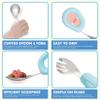 MR. CHOU Suction Baby Bowl Set with Spoon & Fork, Double-Wall 18/8 Stainless Steel Toddler Bowls with BPA Free Airtight Lids, Food Grade Infant Self-Feeding Bowl, First Stage Led Weaning Supplies Blue view 3
