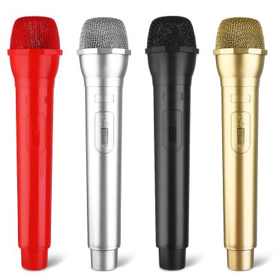 4 Pieces Microphone Prop Play Plastic Toy Microphone Fake Micro-Phone Prop Simulate Speech Fake Practice Plastic Micro Simulators for Costume Party Favors, 4 Color