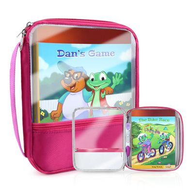 Annmore Carrying Bag Compatible with Leapfrog LeapReader System Learn-to-Read 10 Book Mega Pack, Pink