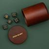 Iron & Glory 5 Dice Set With Dice Cup Dice Cup With Lid Wooden Dice Storage Dice Games Board Game Accessories Table Games & Coffee Table Decor 5 Dice & Shaker Cup Dice And Cup Set view 2