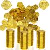 LVYOUIF 100 PCS Pirate Gold Coins Plastic Play Treasure Coins Pirate Treasure Fake Kids Toy Coins Bulk St.Patrick's Coin for Pirate Party Pirate Tokens Coins Toy Irregular Gold view 1