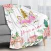 ANSXINDA Personalized Baby Blanket for Girls with Name,Custom Unicorn Blanket, Christmas Birthday Gift for Infant Newborn Toddler, Customized Kid Name Blanket Soft Fleece Blanket, 50"x60" view 2