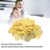 JTLB 100pcs Pirate Coins Decoration High Simulation Special Patterns Festival Decorative Coins for Halloween Party (Gold) view 3