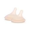 Suavinex Zero.Zero Slow Flow Asymmetrical Silicone Nipple, 2 Pack (0m+), Light view 1