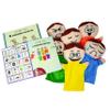 4E's Novelty Feeling Hand Puppets for Kids with 6 Emotions, with Moveable Arms, Soft Plush Hand Puppets for Toddlers, Early Education Toys, Social Emotional Learning Activities - Pack of 6 view 2