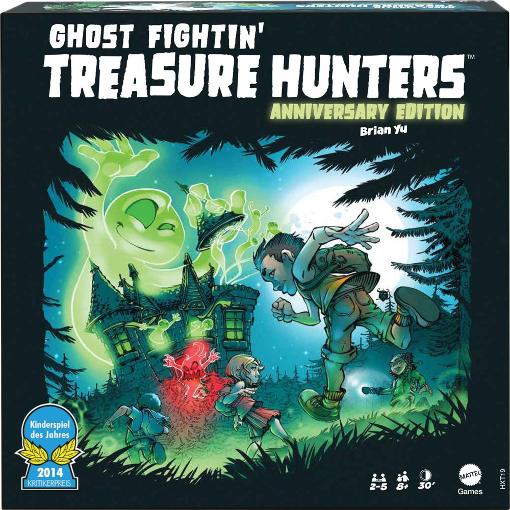 Mattel Games Ghost Fightin Treasure Hunters Anniversary Edition Board Game, Cooperative Family Game with Two Ways to Play Including a One vs. All Mode for 2-5 Players