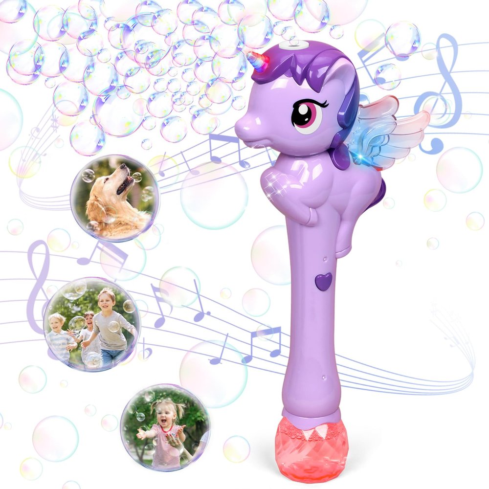 Dolanus Bubble Wands for Kids Toys Ages 3 4 5 6 7 8 Year Old Girl: Unicorn Toys Princess Wand, Toddler Girl Toys Age 3 4-5 6 Years Old, Outdoor Party Birthday Gifts for 3 4 5 Year Old Girl, Purple