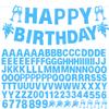 129Pcs DIY Custom Letter Banner Glitter Customizable Banners Kit 0-9 Numbers DIY Boy Happy Birthday Letters Personalized Banner for SeaWorld Theme Birthday Party Decoration Supplies(Dazzling LightBlue) view 1