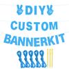 129Pcs DIY Custom Letter Banner Glitter Customizable Banners Kit 0-9 Numbers DIY Boy Happy Birthday Letters Personalized Banner for SeaWorld Theme Birthday Party Decoration Supplies(Dazzling LightBlue) view 3