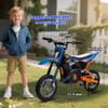 24V 7AH Kids Ride on Dirt Bike, 250W Strong Motor 13.6MPH Fast Speed Electric Off-Road Motorcycle, Leather Seat Dirt Bike, Chain-Driven, Metal Suspension, Air-Filled Tires, Blue view 4