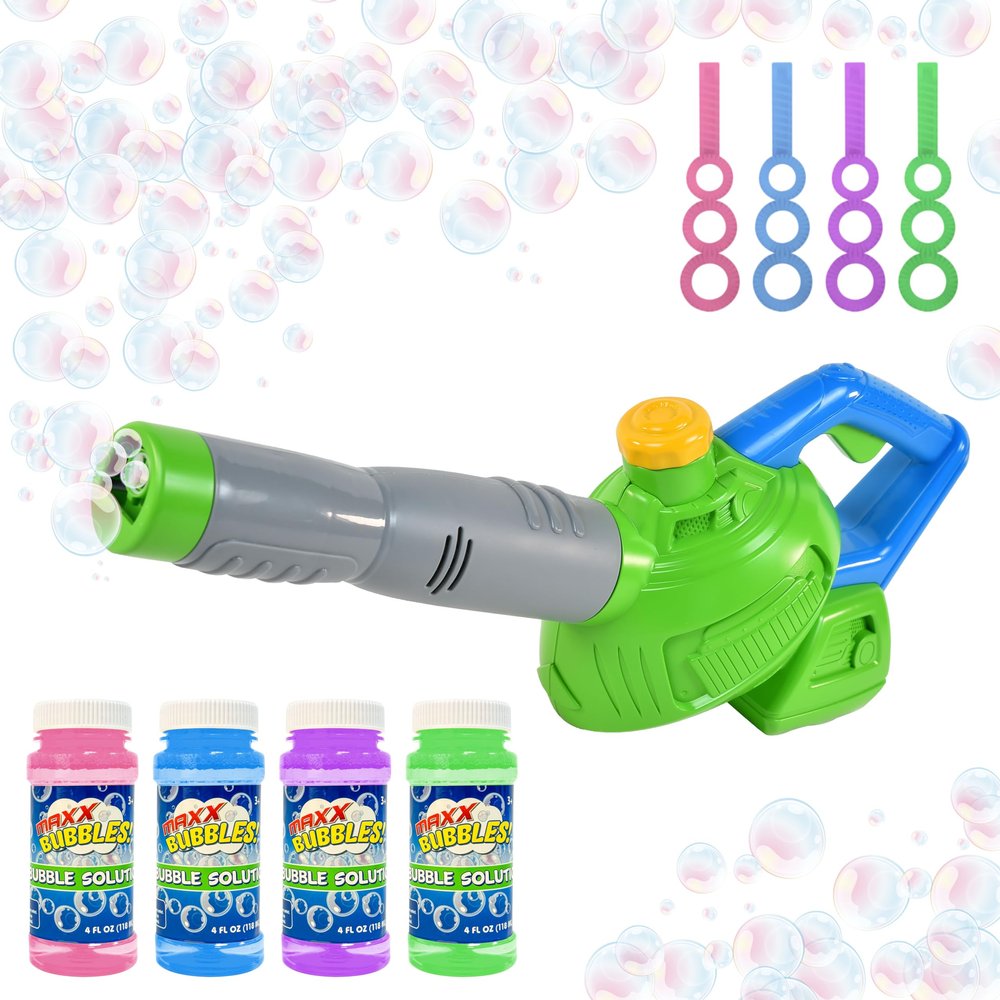 Maxx Bubbles Bubble N Go Leaf Blower Includes 4 x 4 oz Non Toxic Bubble Solution